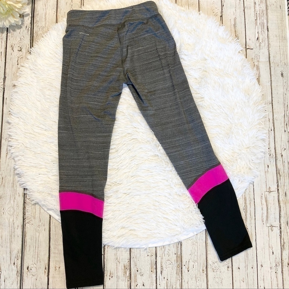 Reebok girls leggings grey pink black medium - Picture 2 of 4